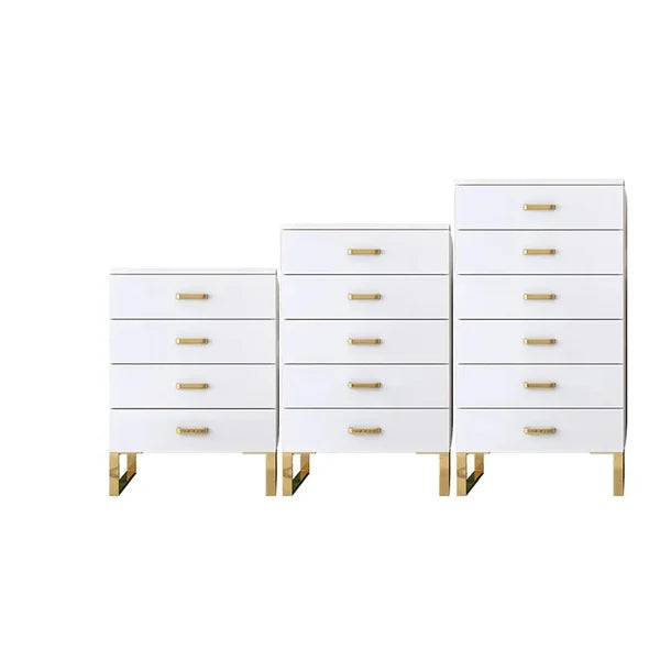 Modern White Chest with 4-Drawer Gold Legs in Large