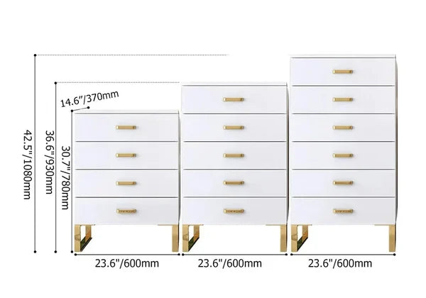 Modern White Chest with 4-Drawer Gold Legs in Large