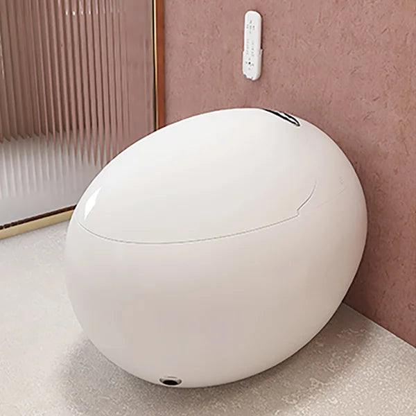 Toilettes intelligentes modernes en forme d'œuf blanc avec version haute