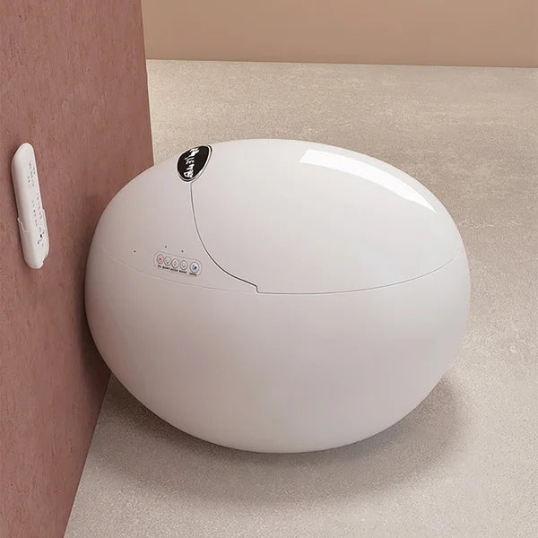 Toilettes intelligentes modernes en forme d'œuf blanc avec version haute