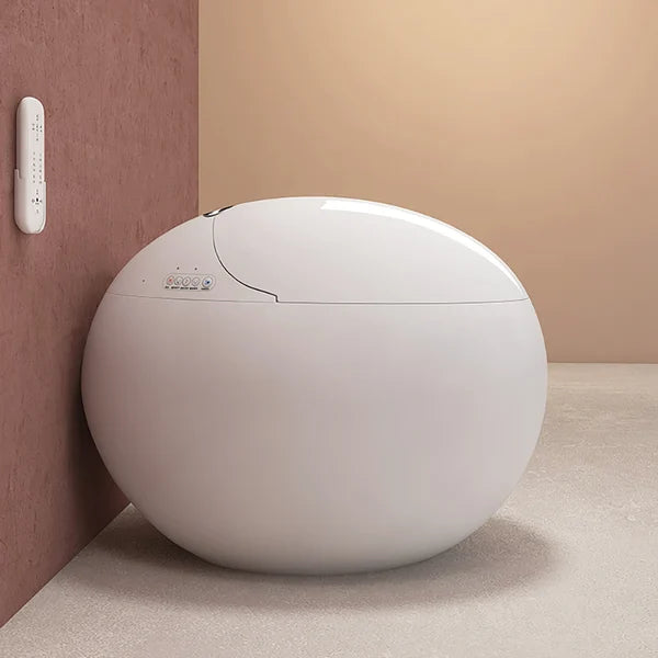Modern White Egg-Shaped Smart Toilet with High Version
