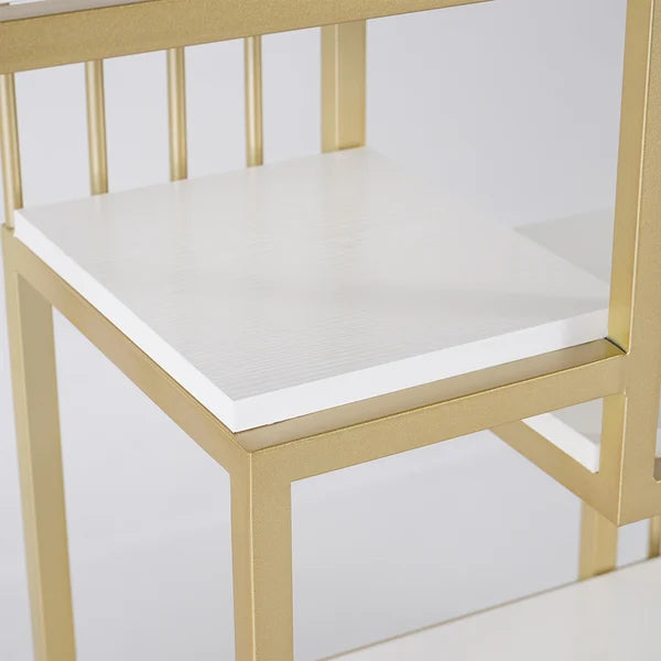 Bibliothèque étagère blanche moderne en bois de 47,2 po avec 2 tiroirs