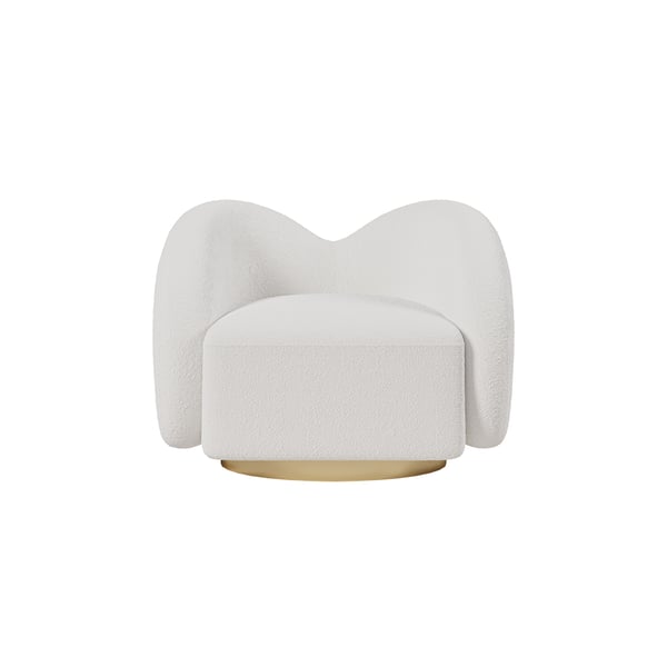 Chaise d'appoint pivotante blanche moderne, chaise longue Cloud Boucle