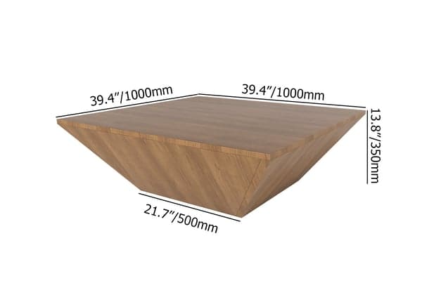 Modern Wood Coffee Table with Storage Square Drum Coffee Table with 1-Drawer