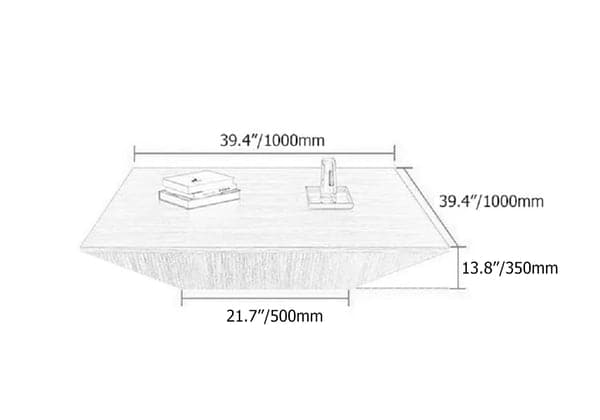 Modern Wood Coffee Table with Storage Square Drum Coffee Table with 1-Drawer