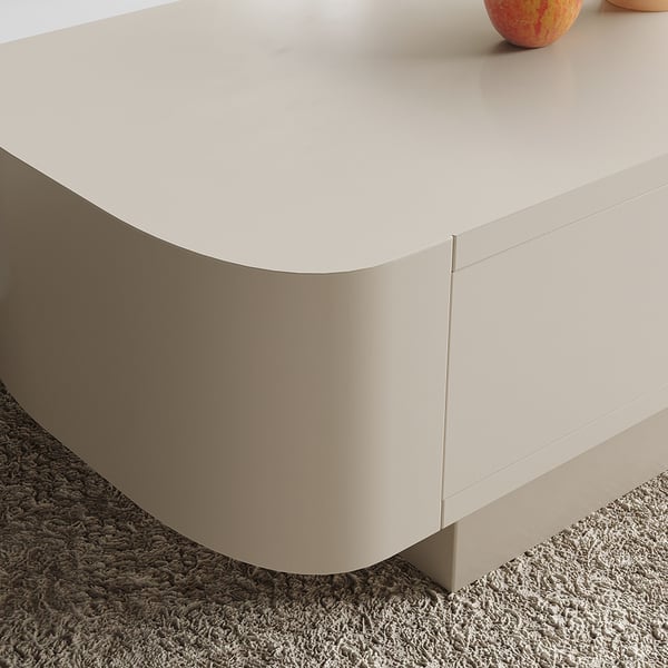 Modular Fusion Coffee Table Abstract Shape Irregular with Two Drawers