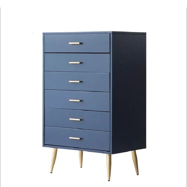 4 Drawer Dresser Modern Blue Wood Storage Chest Accent Cabinet for Bedroom