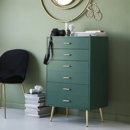 Modern Wood Dresser with 4 Drawers in Green Storage Chest for Bedroom