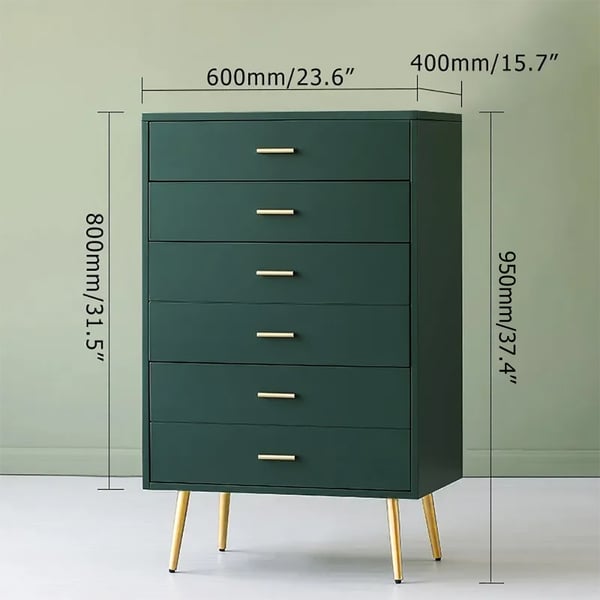 Modern Wood Dresser with 4 Drawers in Green Storage Chest for Bedroom