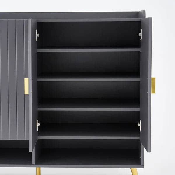 Nordic Gray Shoe Cabinet 10 Shelves Entryway Shoe Cabinet