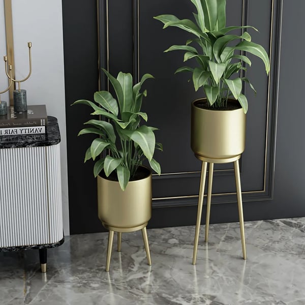 Nordic Metal Tripod Plant Stand Removable Planter Pot (Set of 2)