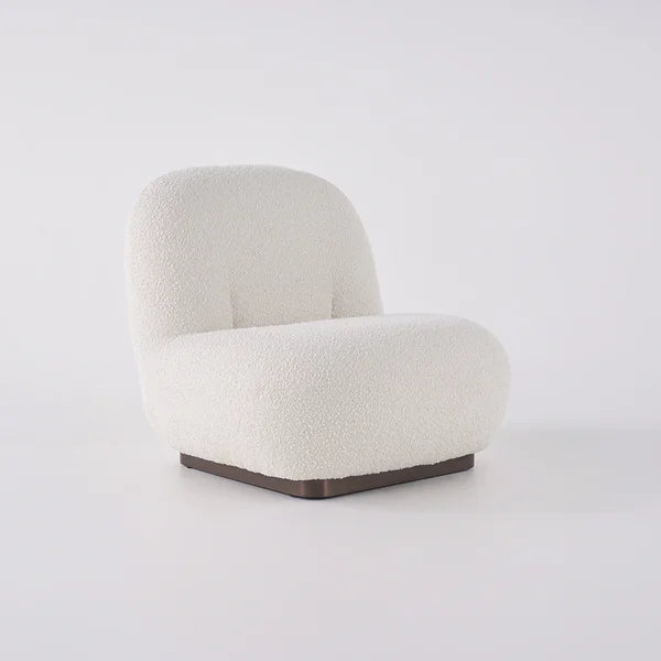 OffWhite Boucle Floor Sofa Lounge Chair Soft Cushion Single