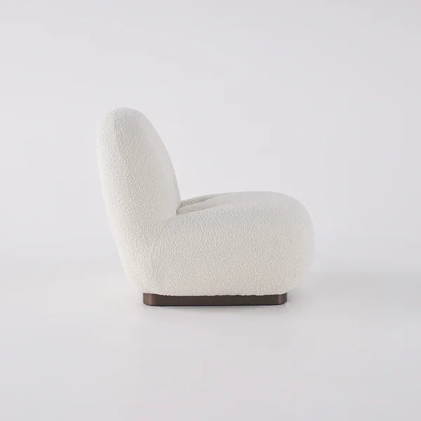 Canapé de sol bouclé blanc cassé, chaise longue, coussin doux, couchage simple