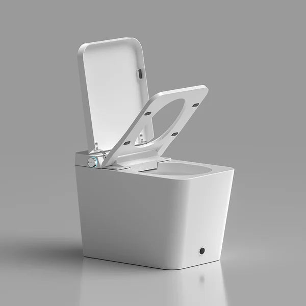 One-Piece White Square Intelligent Smart Toilet with Automatic Cover and Remote Control