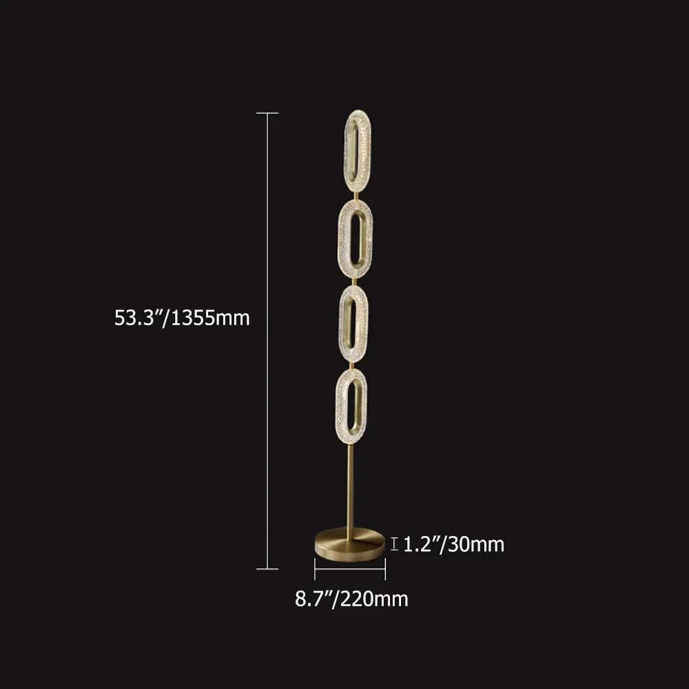 Modern Floor Lamp LED Light 4-Light Plug-in Brass Standing Lamp in Gold