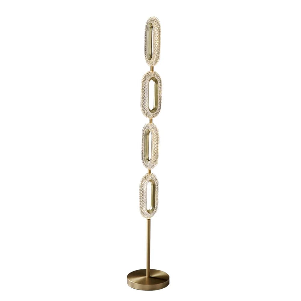 Modern Floor Lamp LED Light 4-Light Plug-in Brass Standing Lamp in Gold