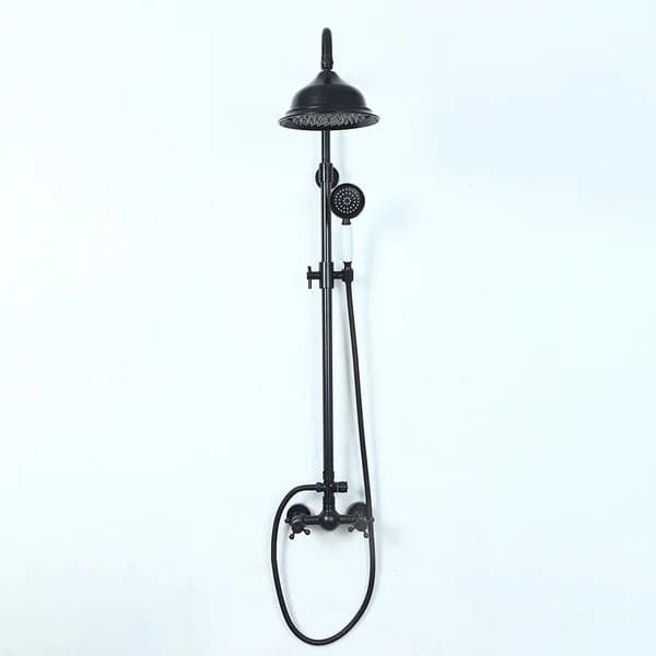 Rainfall Showerhead with Handheld Shower Exposed Shower System Antique Black