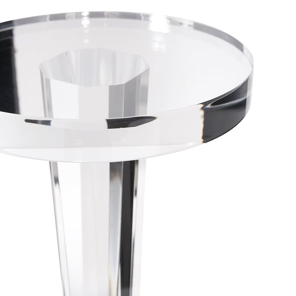 Round Acrylic End Table Modern Clear Side Table