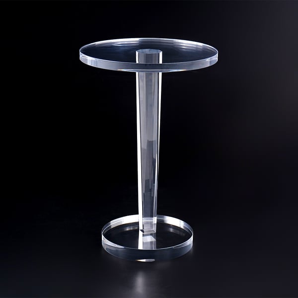 Table d'appoint ronde en acrylique, table d'appoint moderne et transparente