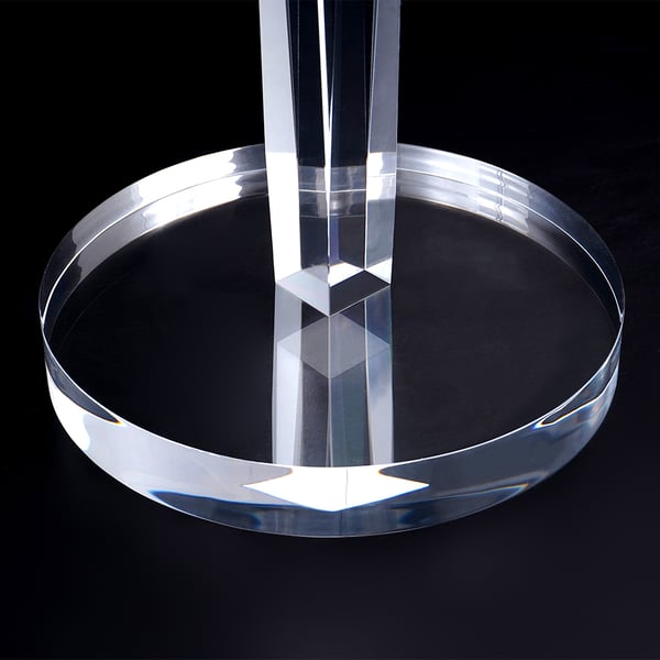 Round Acrylic End Table Modern Clear Side Table