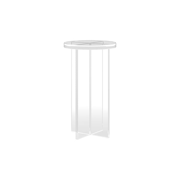 Round Clear Acrylic End Table Modern Side Table