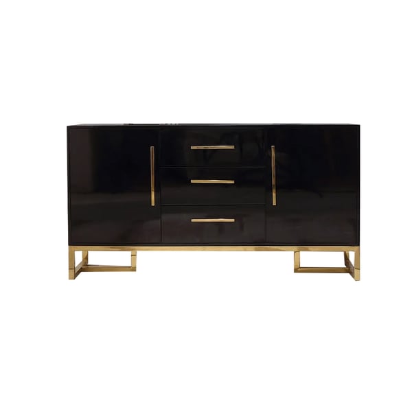 Black 47 Inches Wood Kitchen Sideboard with Drawers Modern Sideboard Buffet