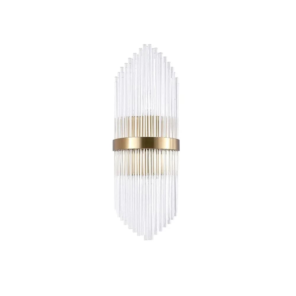 2-Light Gold Glass Wall Sconce Metal Vanity Wall Light for Bathroom