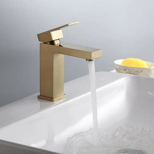 Robinet de lavabo de salle de bain à poignée unique monté sur pont de luxe élégant