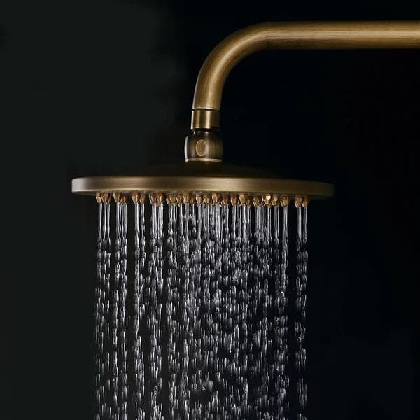 Traditional Rainfall Exposed Shower Fixture with Tub Spout in Antique Brass