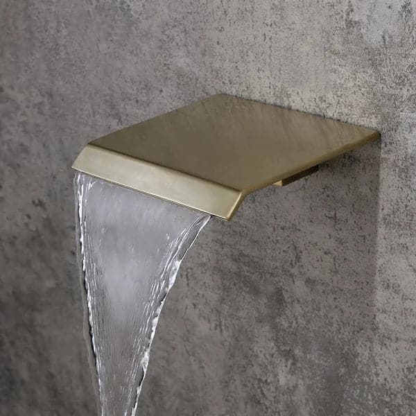 Wall-Mounted 8 Inches Shower System in Brushed Gold 3 Function Shower Fixture Tub Spout