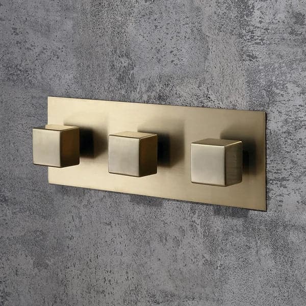 Wall-Mounted 8 Inches Shower System in Brushed Gold 3 Function Shower Fixture Tub Spout