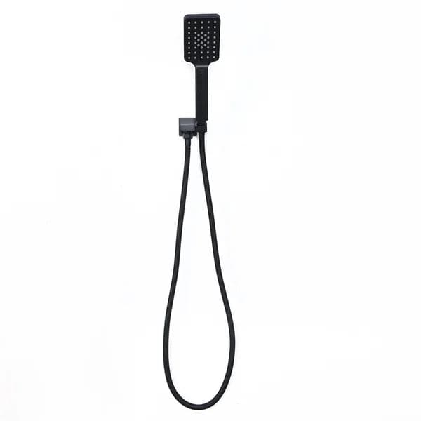 Wall Mounted Waterfall Rain Thermostatic Shower System with 3 Body Sprays in Matte Black