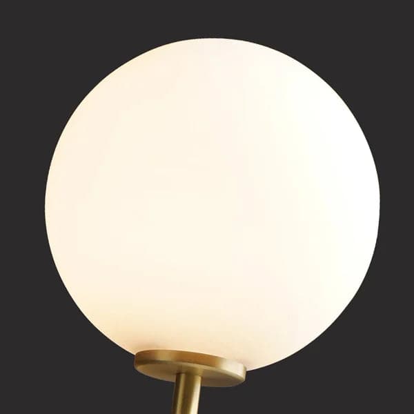 White and Gold LED Glass Globe Indoor Wall Sconce