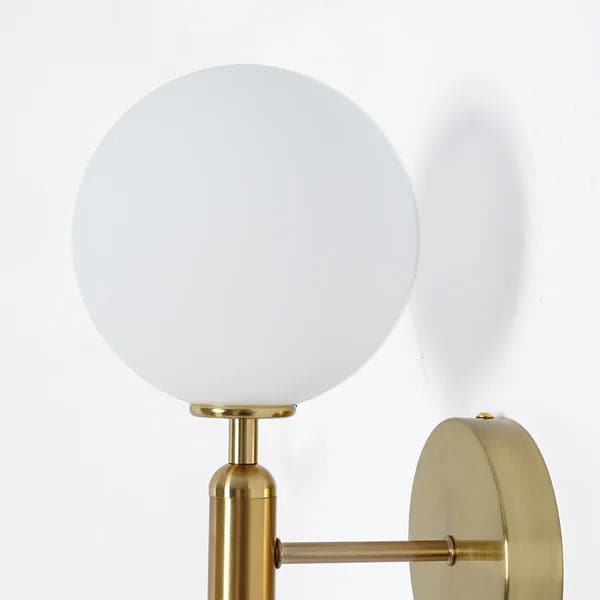 White and Gold LED Glass Globe Indoor Wall Sconce