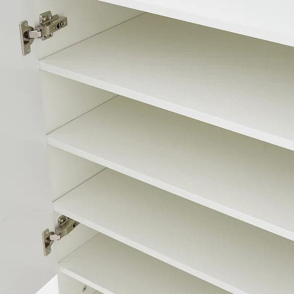 Nordic White Shoe Cabinet 5 Shelves Entryway Shoe Cabinet