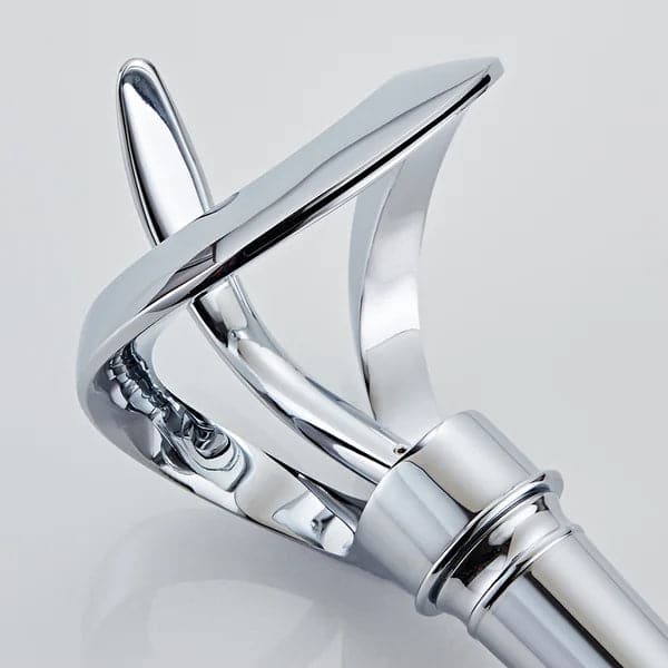 Modern Elegant Waterfall Bathroom Vessel Sink Faucet Single Handle Solid Brass in Chrome