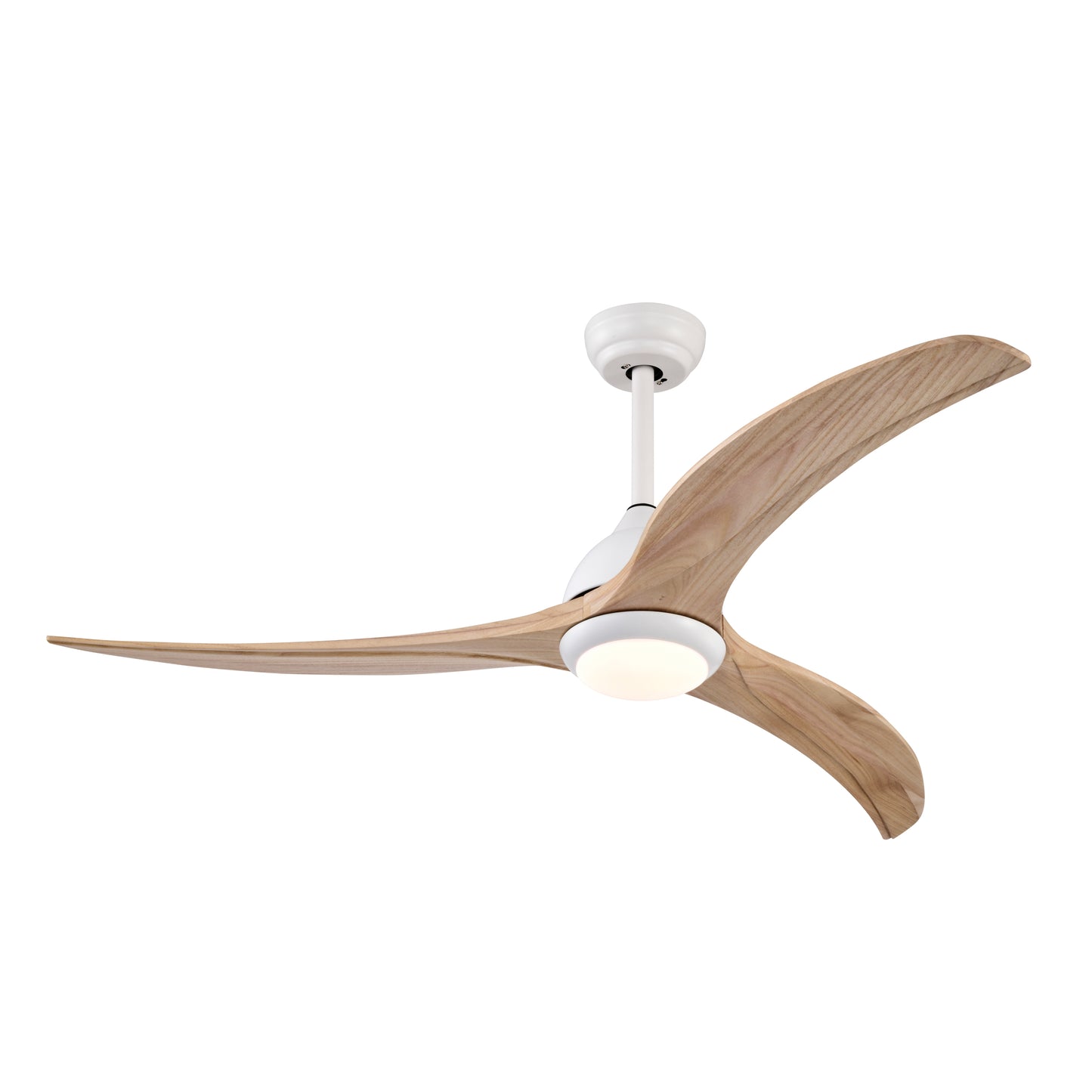 52" Matte White Ceiling Fan with Light & Remote Control - Noiseless Reversible Motor for Indoor/Outdoor Use