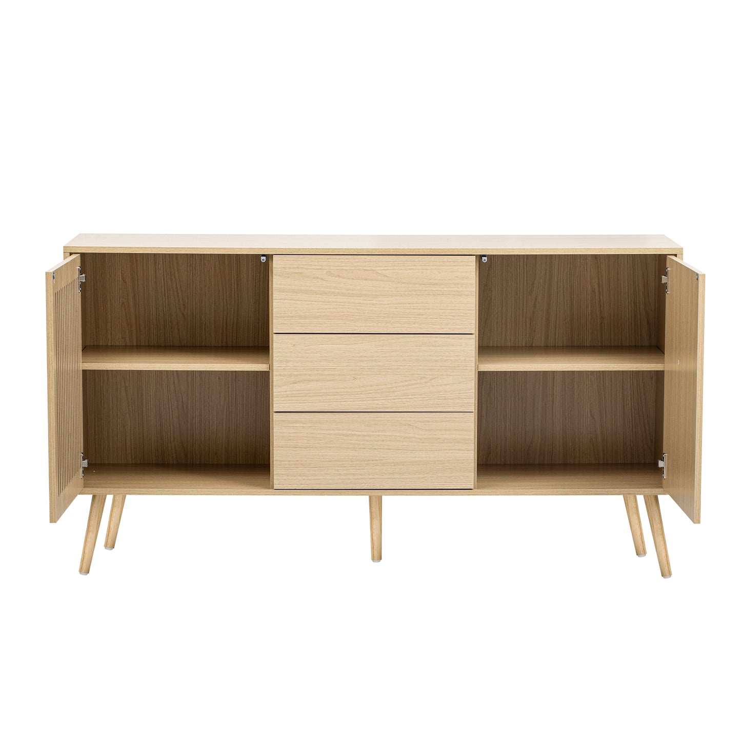 U_Style Modern Cabinet with 2 Doors and 3 Drawers, Suitable for Living Rooms, Studies, and Entrances.