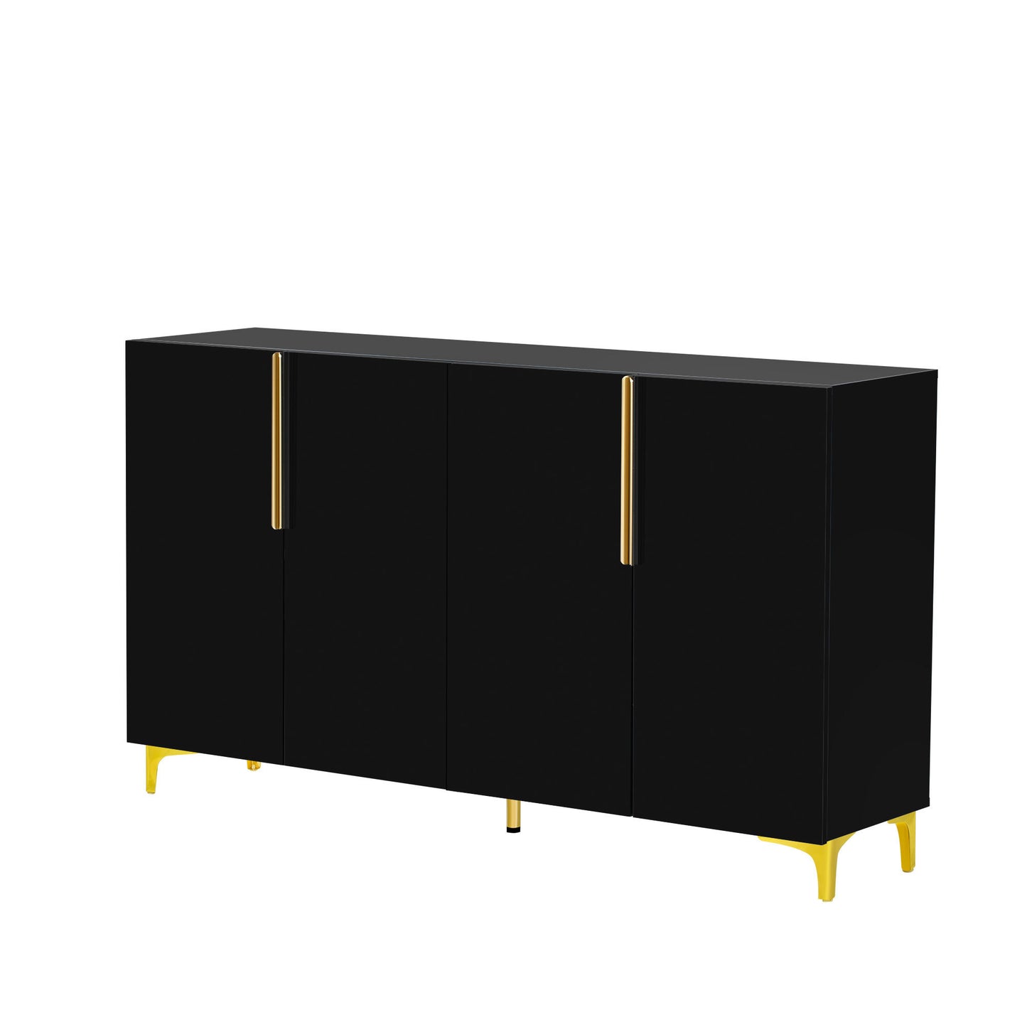 U_Style Glossy Finish Light Luxury Storage Cabinet, Adjustable, Suitable for Living Room, Study, Hallway.