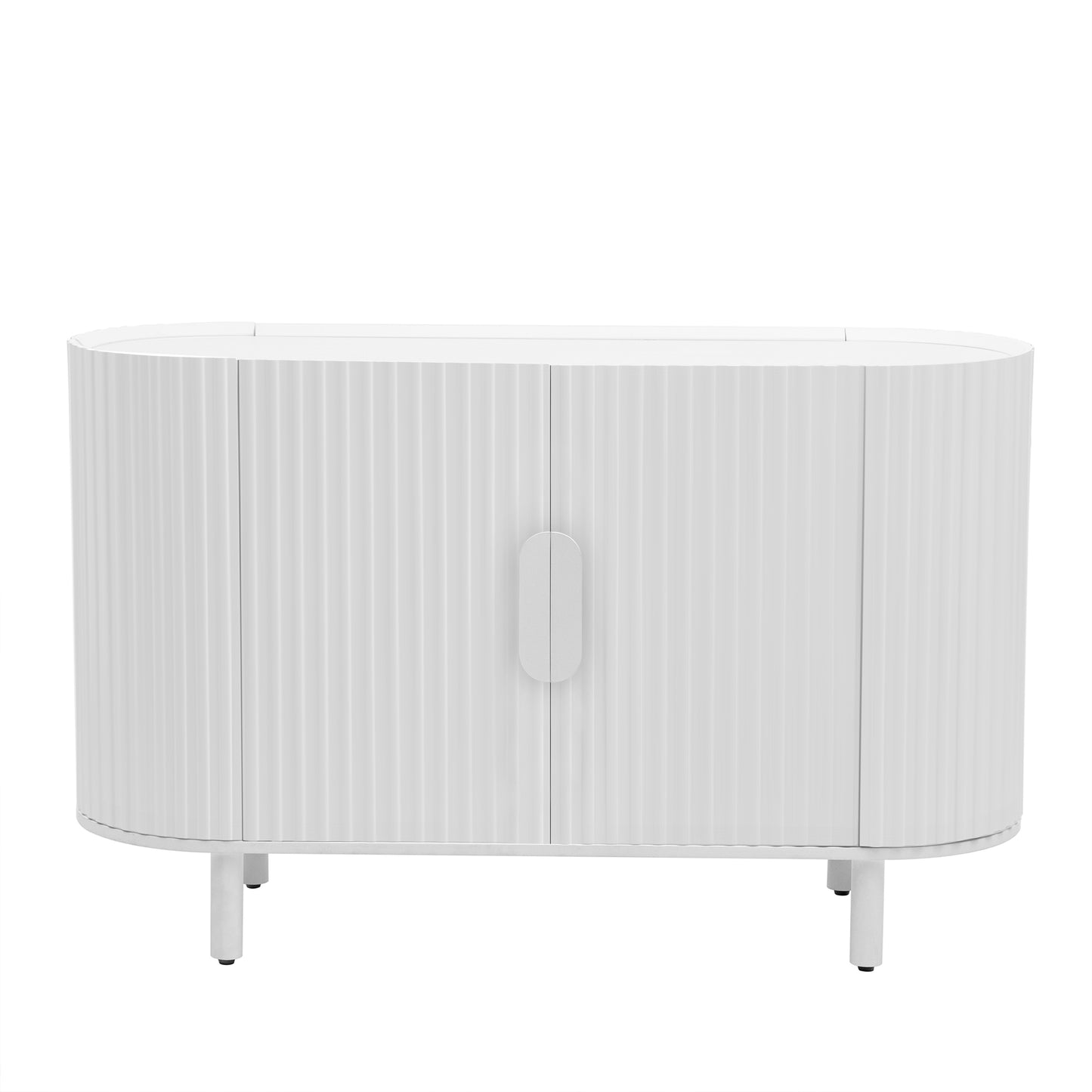 U-Style Curved Design Light Luxury Sideboard with Adjustable Shelves,Suitable for Living Room,Study and Entrance