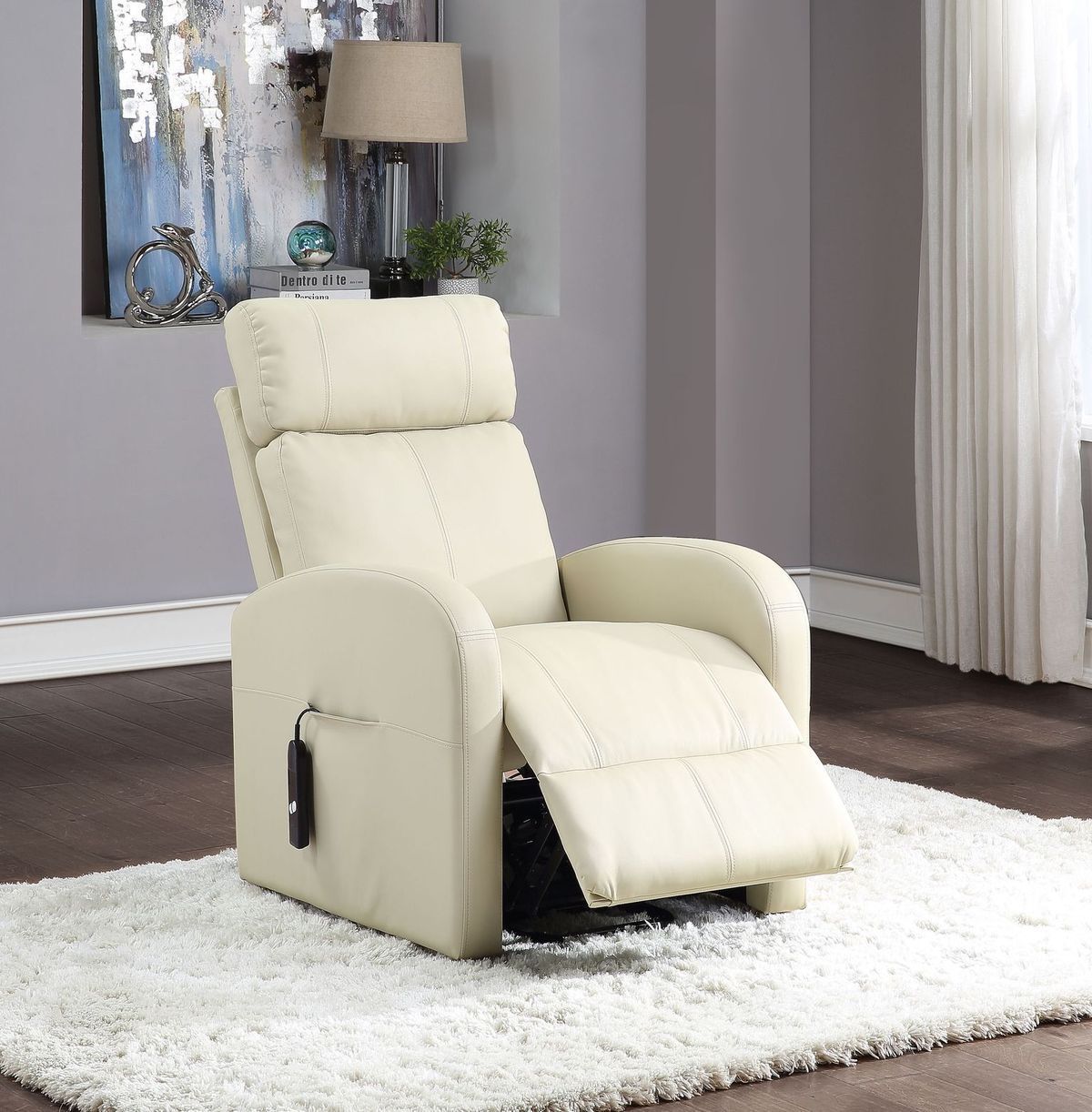 ACME Ricardo Fauteuil inclinable avec relevage électrique, Beige PU 59499