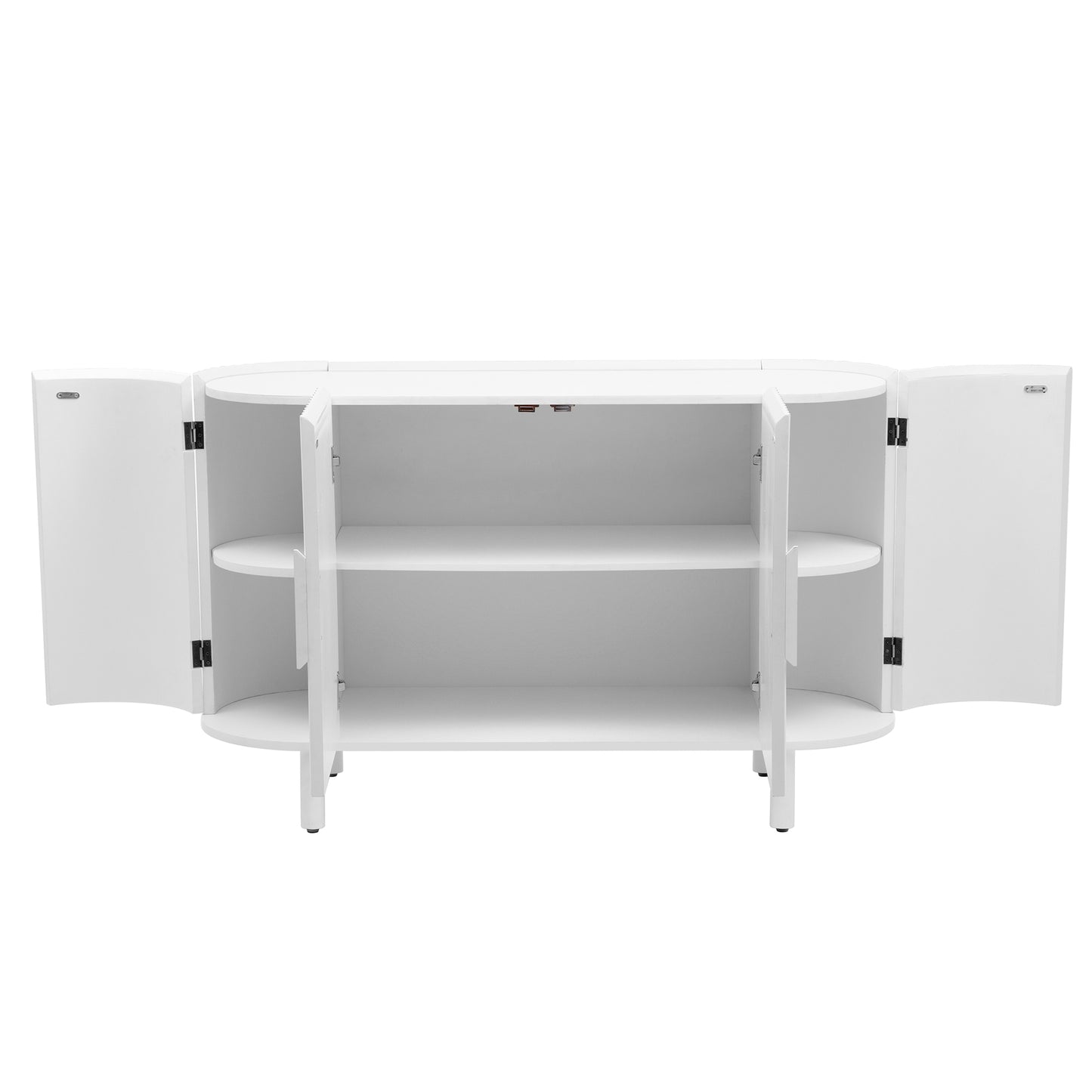 U-Style Curved Design Light Luxury Sideboard with Adjustable Shelves,Suitable for Living Room,Study and Entrance