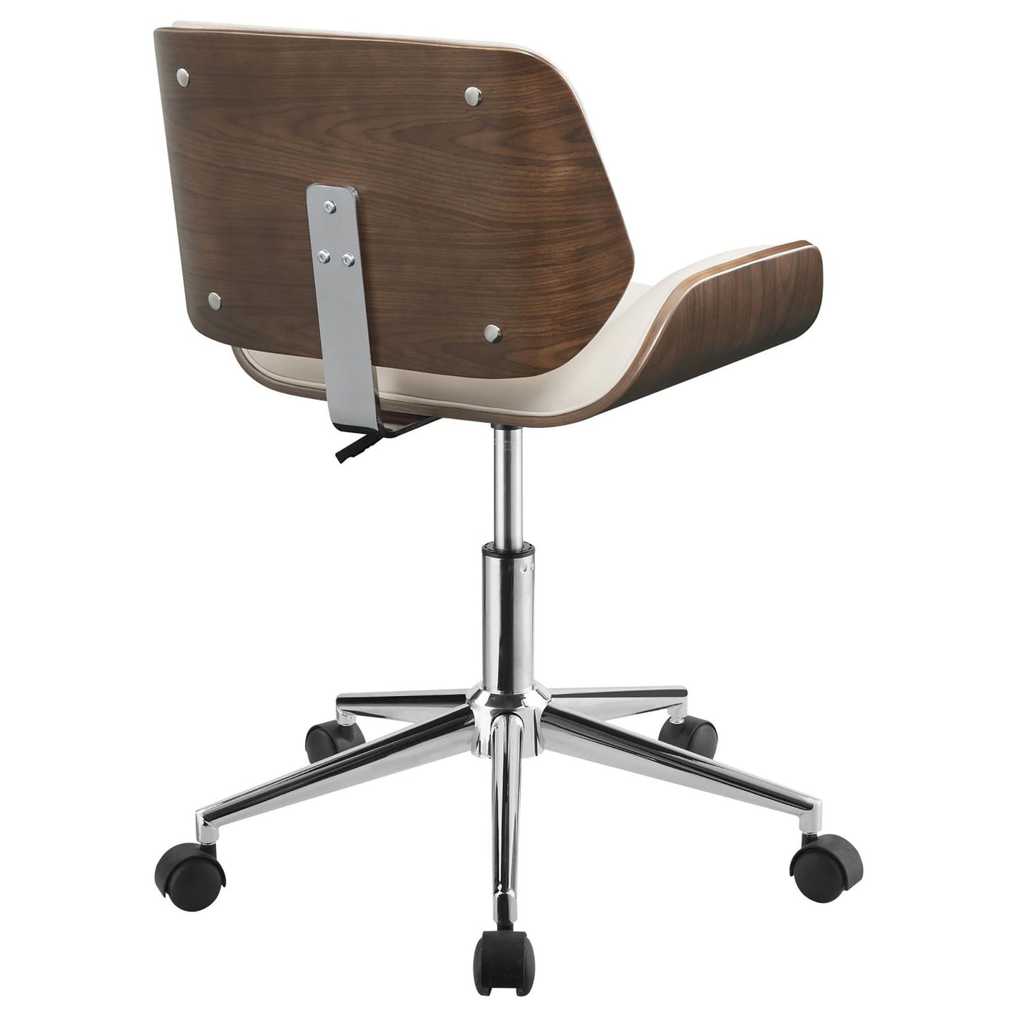 Ecru and Walnut Swivel Office Chair