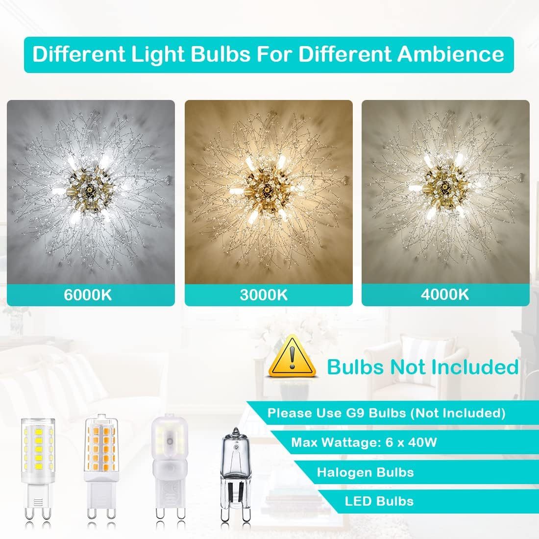 Flush Mount Ceiling Lights, Modern Gold Crystal Sputnik Firework Close to Ceiling Lamp LED Ceiling Lighting Fixtures for Bedroom Kitchen Island Hallway Entryway Porch Gazebo