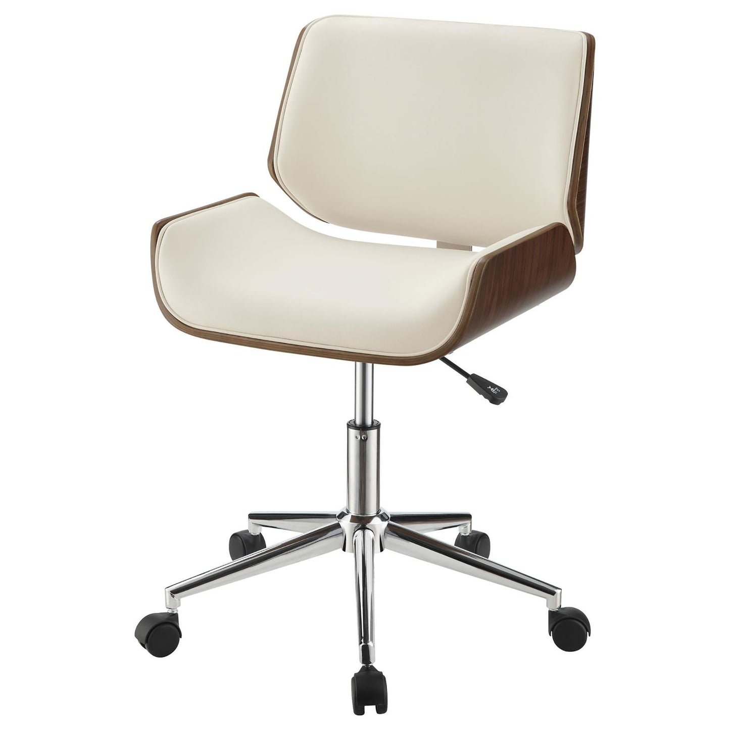 Ecru and Walnut Swivel Office Chair