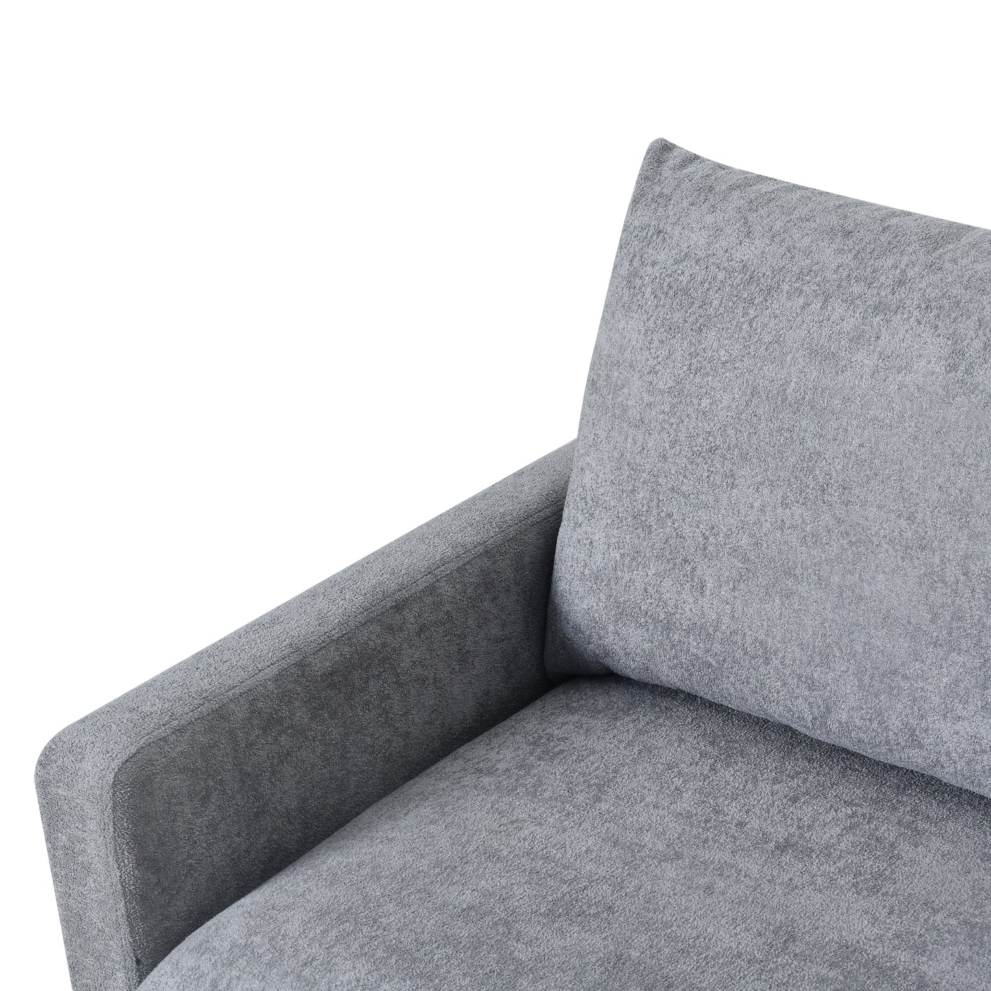 Canapé en forme de L avec cachemire rembourré : design multifonctionnel, aspect luxueux moderne – Idéal pour les salons, les appartements – Assemblage et entretien faciles, gris