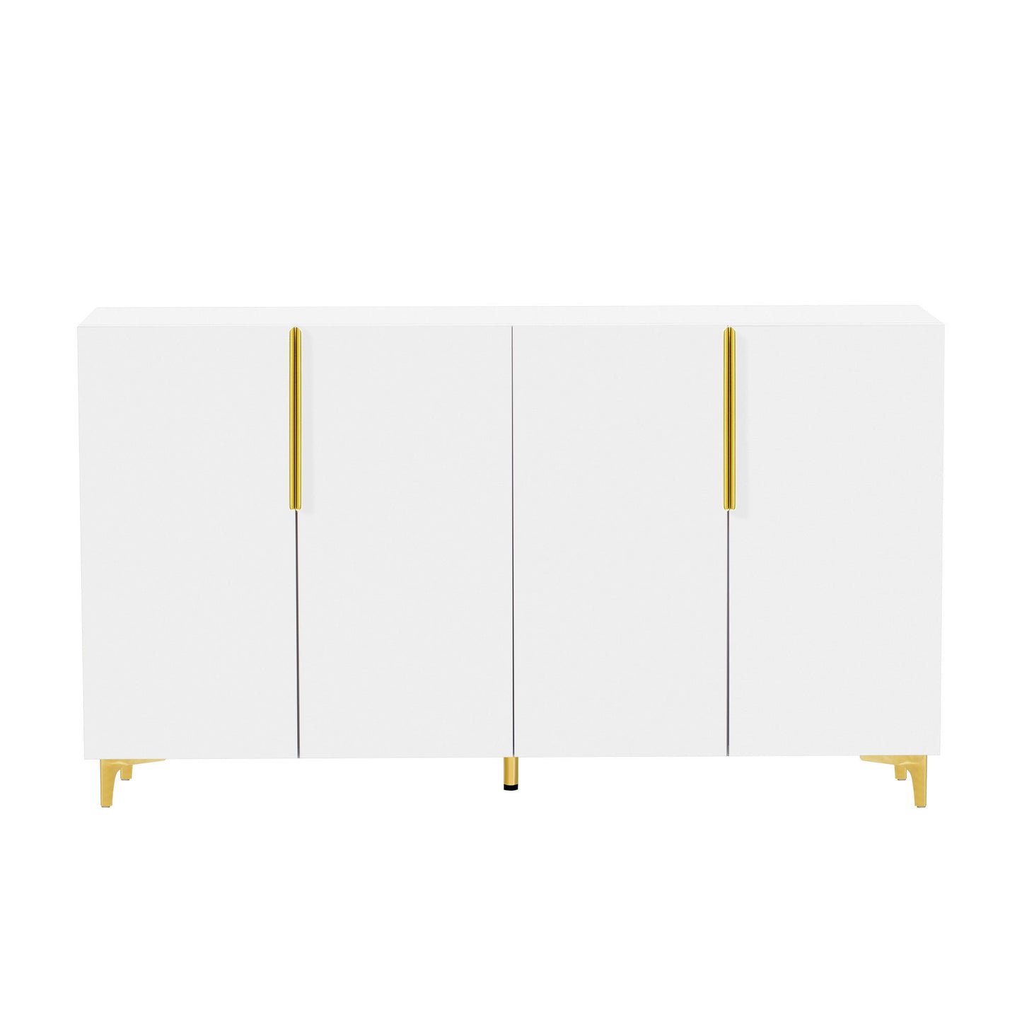 Glossy Finish Light Luxury Storage Cabinet, Adjustable, Suitable for Living Room, Study, Hallway.