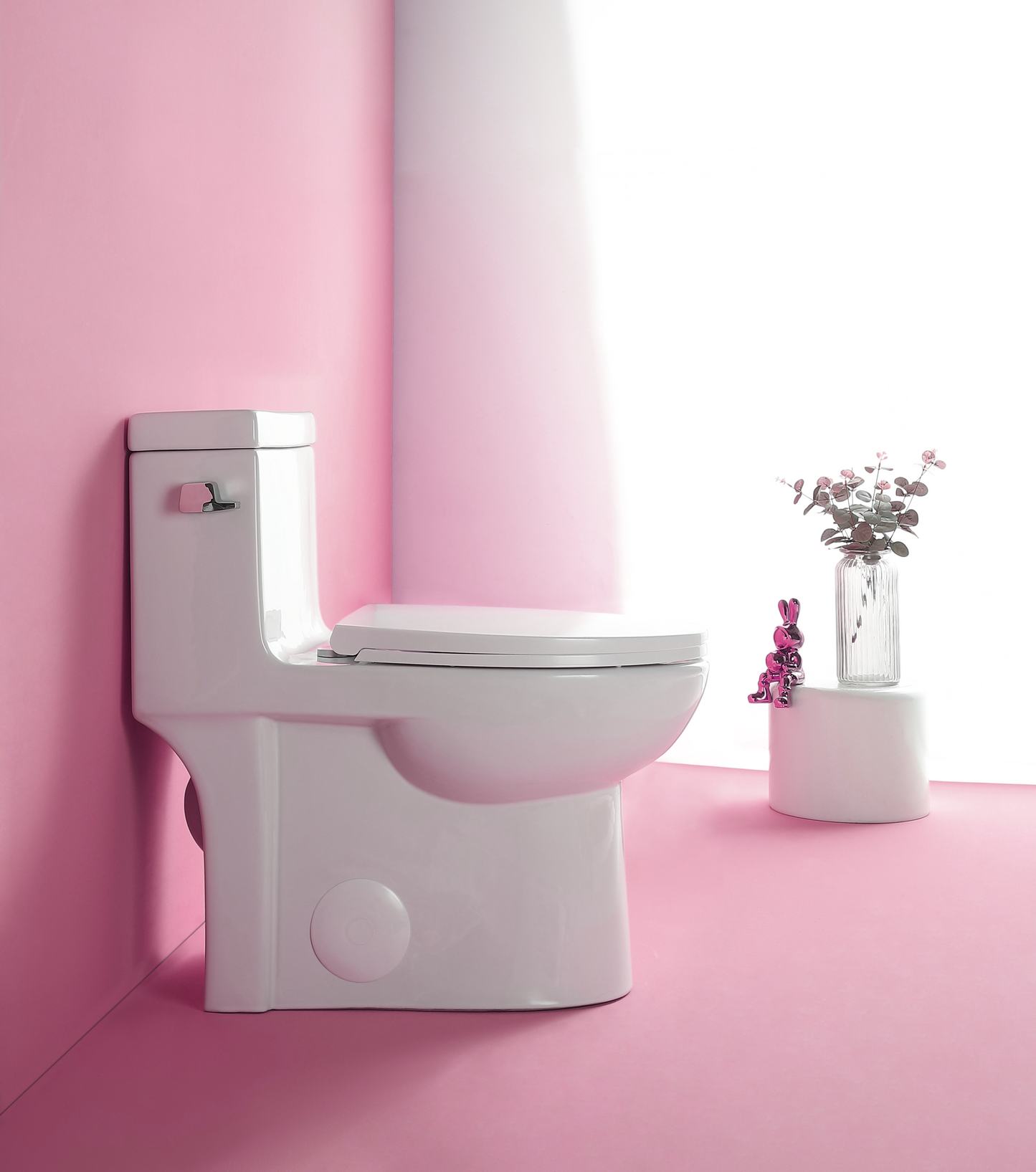 1.28 GPF Single-flush One Piece Toilet, Water-Saving Elongated Comfort Height Floor Mounted, Soft Closing Seat, 1000 Gram Map Flushing Score Toilet, Gloss White 23T03-GW