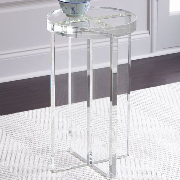 Table d'appoint ronde en acrylique transparent, table d'appoint moderne