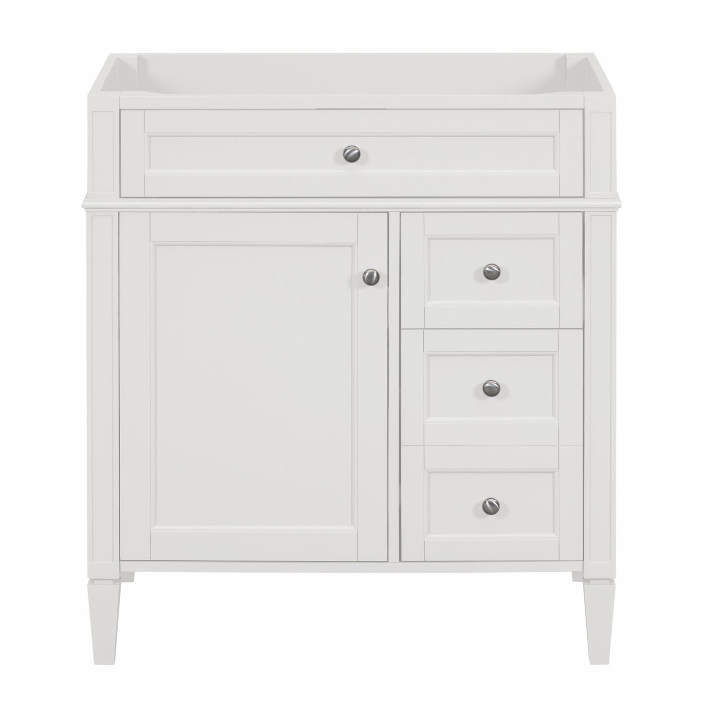 Meuble-lavabo de salle de bain 30'' sans lavabo supérieur, armoire de rangement de salle de bain moderne avec 2 tiroirs et un tiroir basculant (LAVABO NON INCLUS)